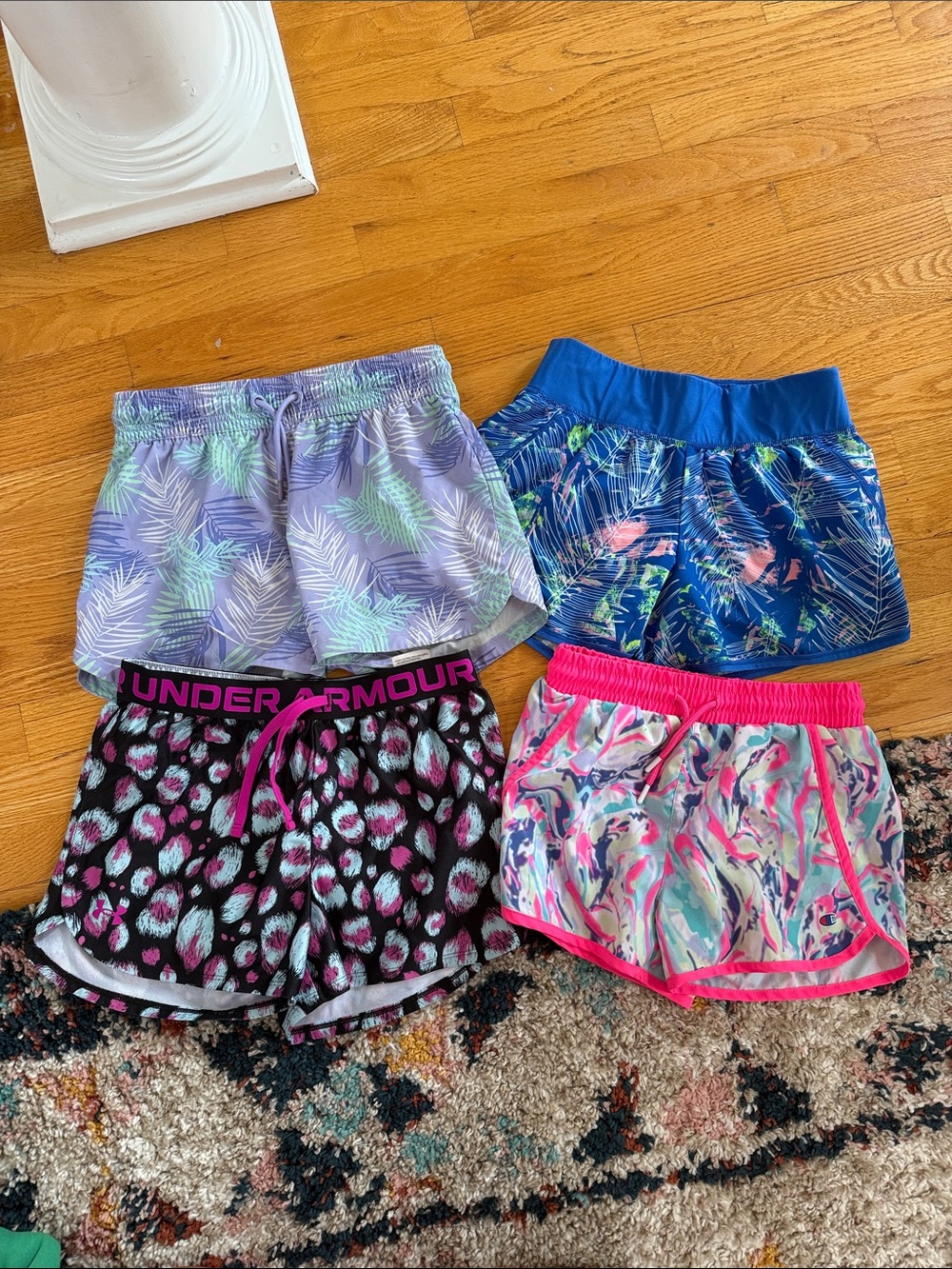 Under Armour, DSG, Black, Pink, Blue & Lavender Patterned Athletic Shorts Bundle